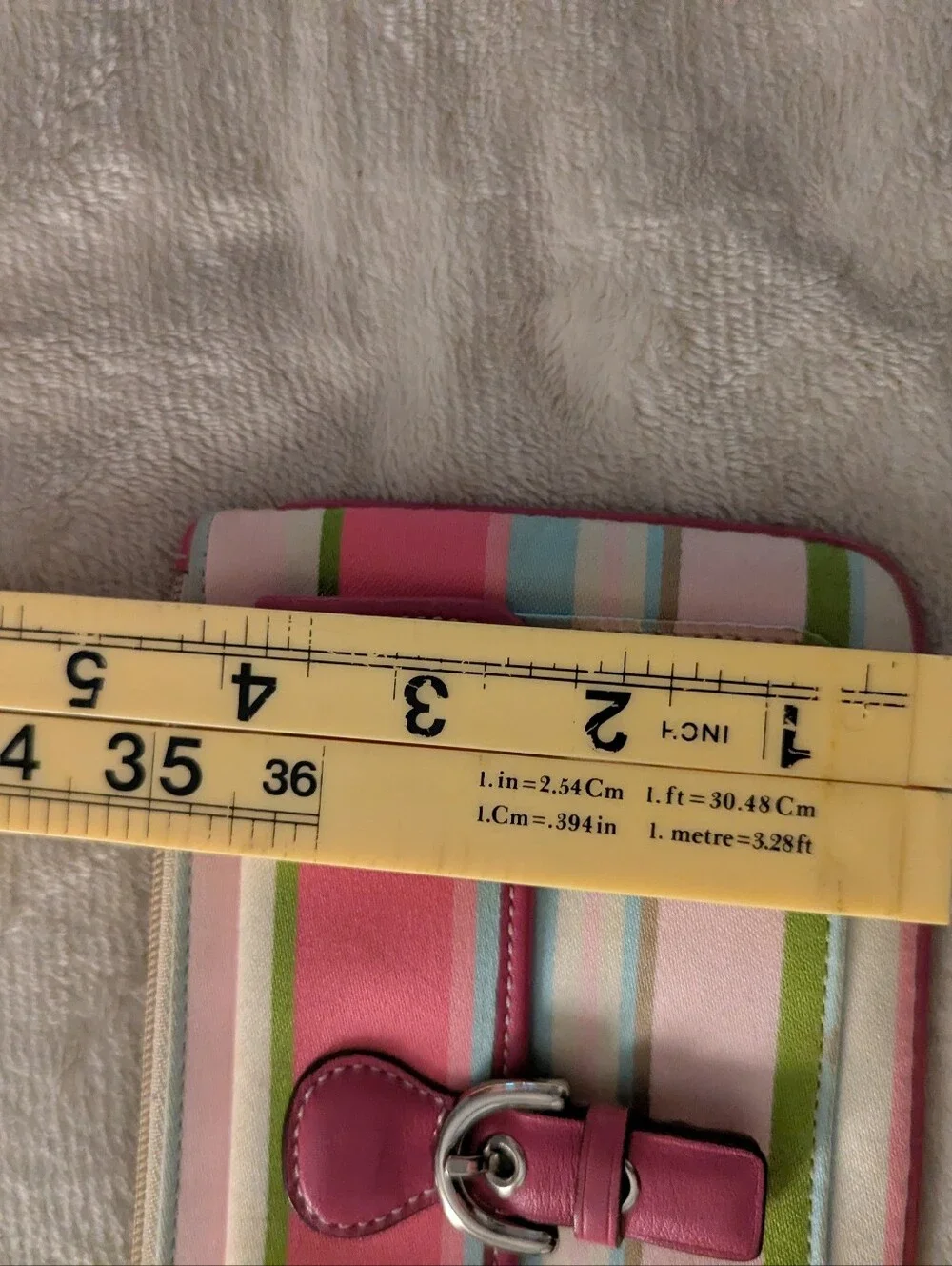 Coach Pink Multicolor Striped Wristlet Phone Case